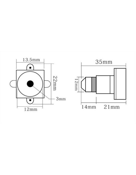 Mini camera 520TVL jack 2.5 objectif 12mm 0.008LUX