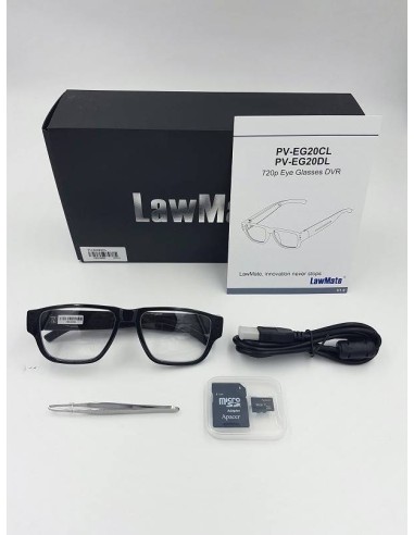 Lunettes camera espion 720P HD 16GO LAWMATE PV-EG20CL