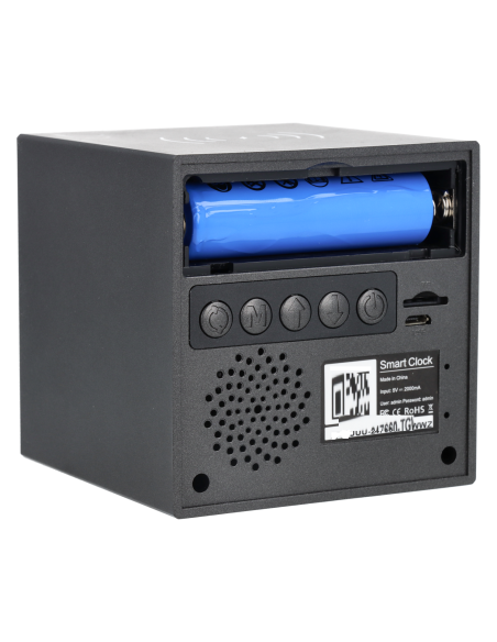 Caméra espion WiFi cachée dans un réveil avec chargeur induction pour smartphone