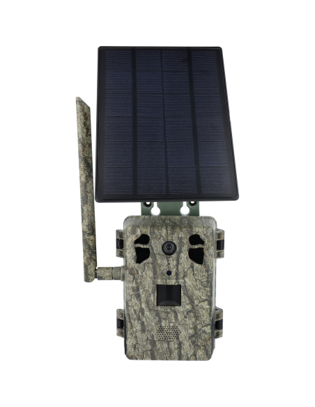 Caméra de chasse piège vidéo 4G ULTRA HD avec panneau solaire camo vert