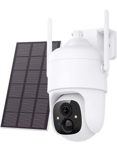 Caméra autonome motorisée PTZ WiFi avec flash lumineux et...