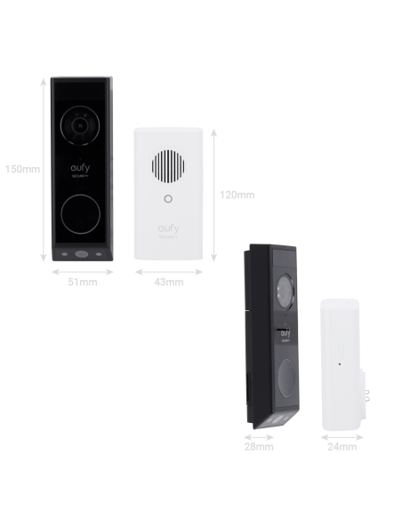 Portier vidéo IP WIFI à double objectifs et reconnaissance faciale EUFY-DB-E340