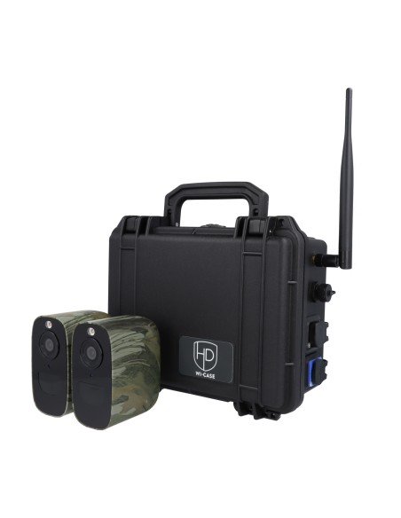 Kit vidéosurveillance 4G LTE mobile autonome avec 2 caméras WiFi 4MP 2K