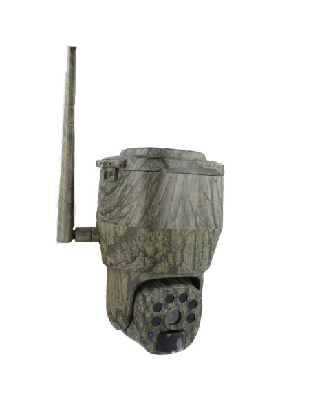 Caméra 4G PTZ motorisée camo avec batterie longue autonomie solaire