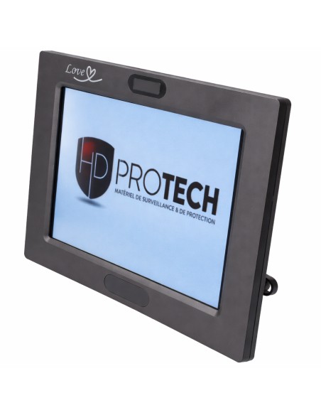 Mini caméra avec détection de mouvement 2K dans un cadre photo réveil