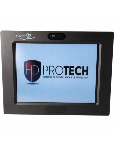 Mini caméra avec détection de mouvement 2K dans un cadre photo réveil